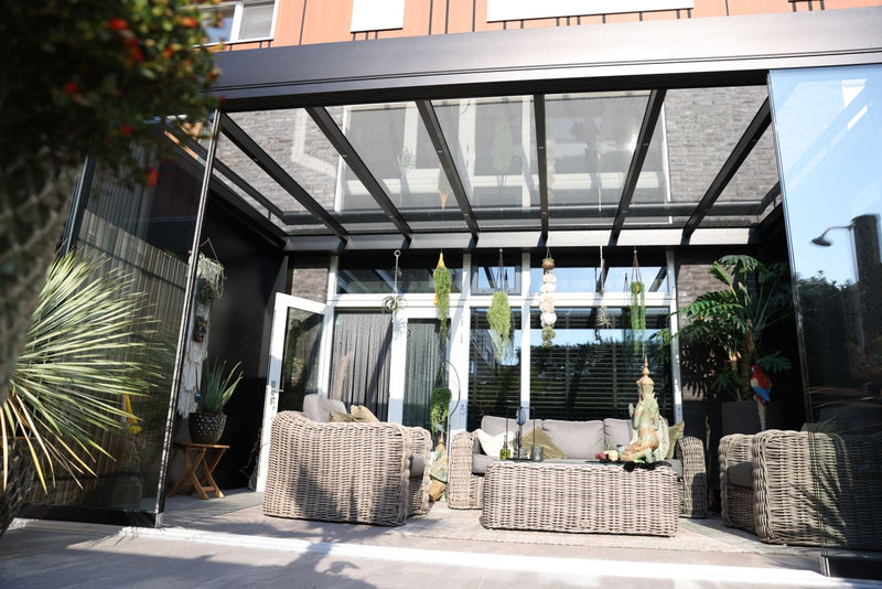 Cargue la imagen en el visor de la galería, Ultraline Cube Aluminium Glass Sun Room Flat Roof Veranda
