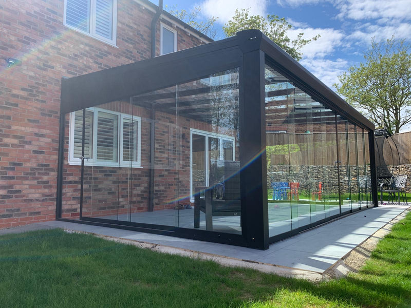 Cargue la imagen en el visor de la galería, SkyView Pro 5m x 4m Sala de vidrio de aluminio Terraza Techo de vidrio
