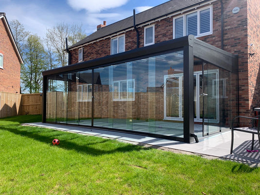 SkyView Pro 5m x 5m Sala de vidrio de aluminio Veranda Techo de vidrio