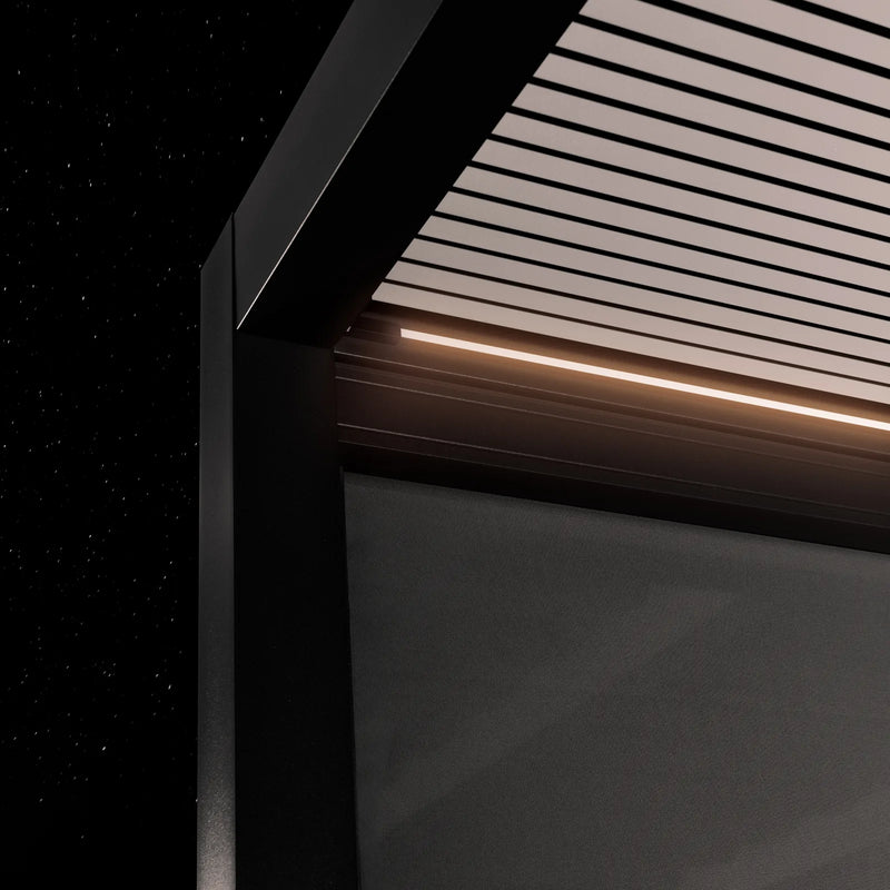 Cargue la imagen en el visor de la galería, Solis Electric Retractable Roof with LED lights Aluminium Pergola 4x3m

