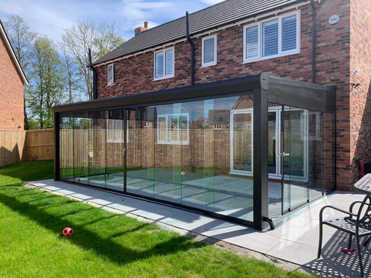 SkyView Pro 5m x 5m Sala de vidrio de aluminio Veranda Techo de vidrio