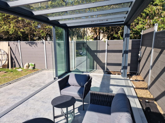 Ultraline Cube Aluminium Glass Sun Room Flat Roof Veranda