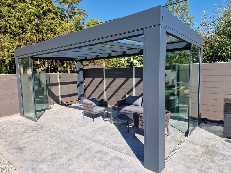 Cargue la imagen en el visor de la galería, Ultraline Cube Aluminium Glass Sun Room Flat Roof Veranda
