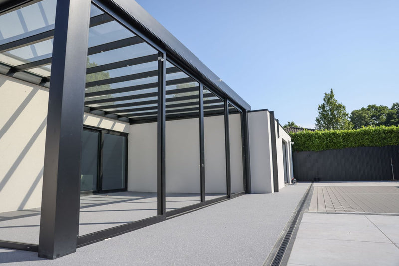 Cargue la imagen en el visor de la galería, Ultraline Cube Aluminium Glass Sun Room Flat Roof Veranda

