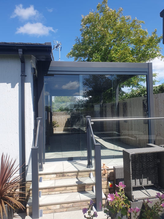 Titan 4 m x 3,6 m rechteckige Aluminium-Pergola 