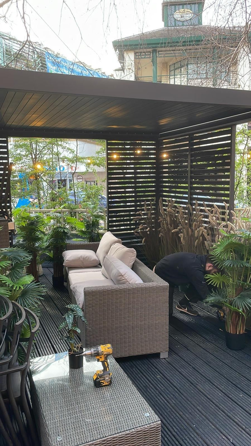 Laden Sie das Bild in Galerie -Viewer, Nova – Titan-Aluminium-Pergola, 4 m x 3 m, rechteckig – Grau 
