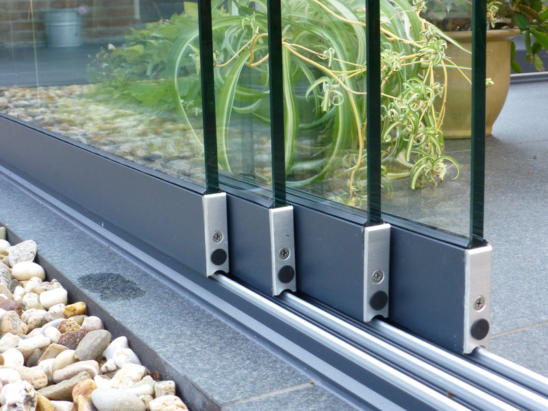 Laden Sie das Bild in Galerie -Viewer, Deponti 4x4m Skyline Aluminium Glasdach Pergola Veranda Grau 

