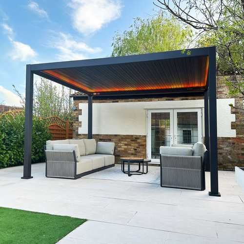Load image into Gallery viewer, Nova Titan Plus LED 4m x 3m Rectangular Motorised Aluminium Pergola Grey
