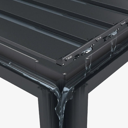 Nova – Titan-Aluminium-Pergola, 4 m x 3 m, rechteckig – Grau 