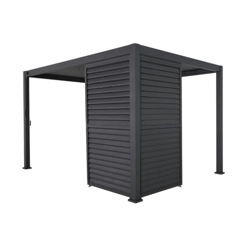 1.33m Aluminium Side Wall With Adjustable Louvres for 4m Titan Pergola - Grey