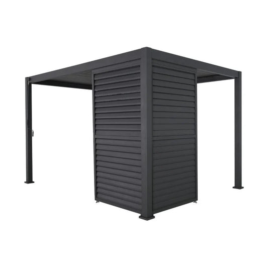 1.33m Aluminium Side Wall With Adjustable Louvres for 4m Titan Pergola - Grey