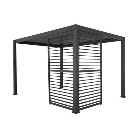 1.2m Aluminium Side Wall With Adjustable Louvres for 3.6 m Titan Pergola - Grey
