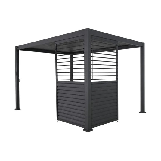 1.2m Aluminium Side Wall With Adjustable Louvres for 3.6 m Titan Pergola - Grey