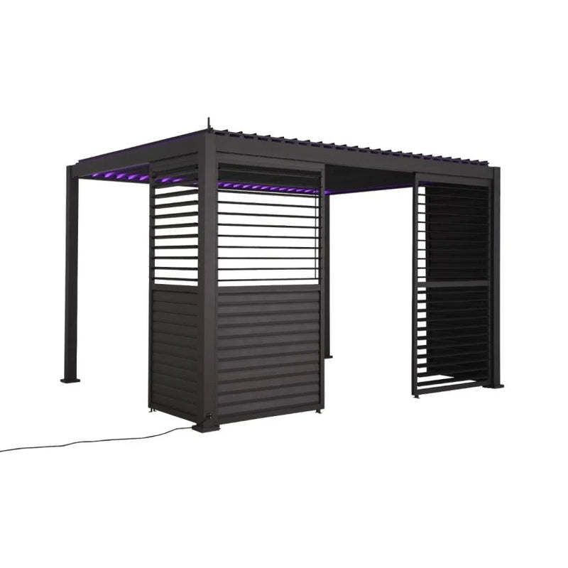 Load image into Gallery viewer, 1.2m Aluminium Side Wall With Adjustable Louvres for 3.6 m Titan Pergola - Grey
