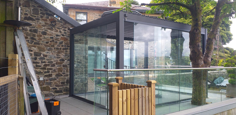 Load image into Gallery viewer, Nova Titan Aluminium Pergola 3.6m x 3m Rectangular optional Glass Sliding Doors - Grey
