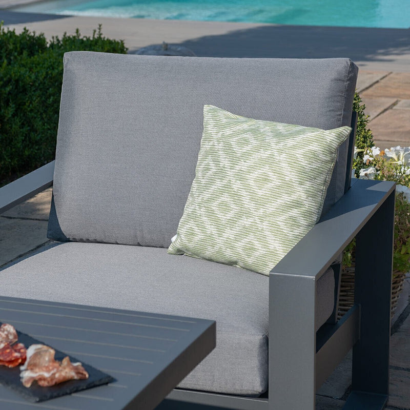 Load image into Gallery viewer, Maze - Amalfi 2 Seat Aluminium Sofa Set
with Rising Table plus Armchairs &amp; Footstools - Grey
