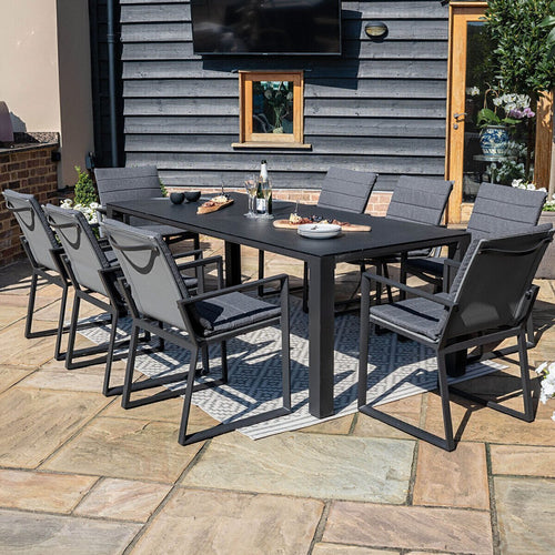 Maze - Manhattan 8 Seat Rectangular Aluminium Dining Set