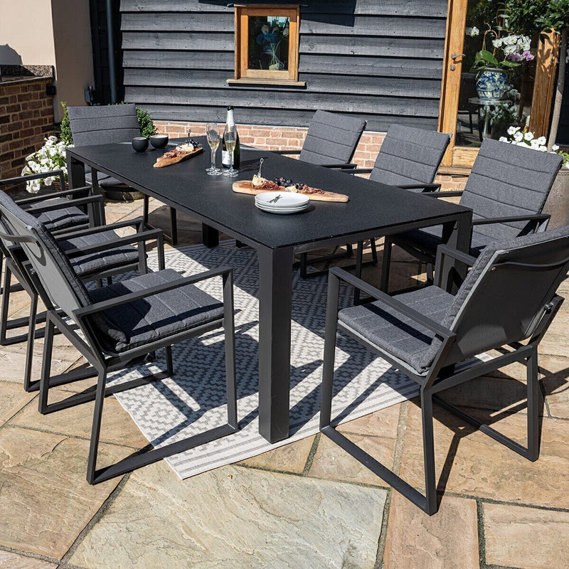 Laden Sie das Bild in Galerie -Viewer, Maze - Manhattan 8 Seat Rectangular Aluminium Dining Set
