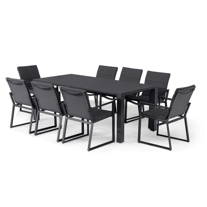 Laden Sie das Bild in Galerie -Viewer, Maze - Manhattan 8 Seat Rectangular Aluminium Dining Set
