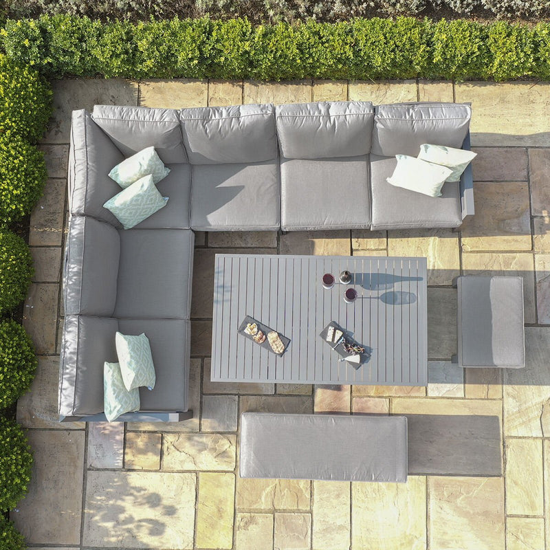 Load image into Gallery viewer, Maze - New York Aluminium Corner Dining Set
with Rising Table - Dove Grey
