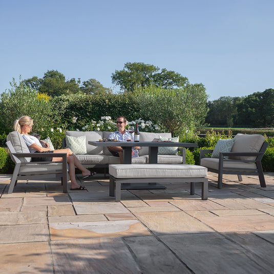 Maze - New York 3 Seat Sofa Aluminium Sofa Set
with Rising Table - Dove Grey