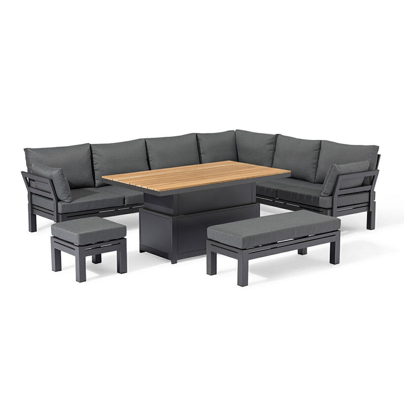 Load image into Gallery viewer, Maze - Oslo Aluminium Corner Group
with Teak Rising Table - Charcoal
