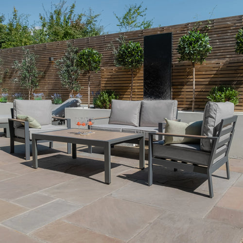 Maze - Vancouver 2 Seat Aluminium Sofa Set
with Rectangular Coffee Table - Dove Grey