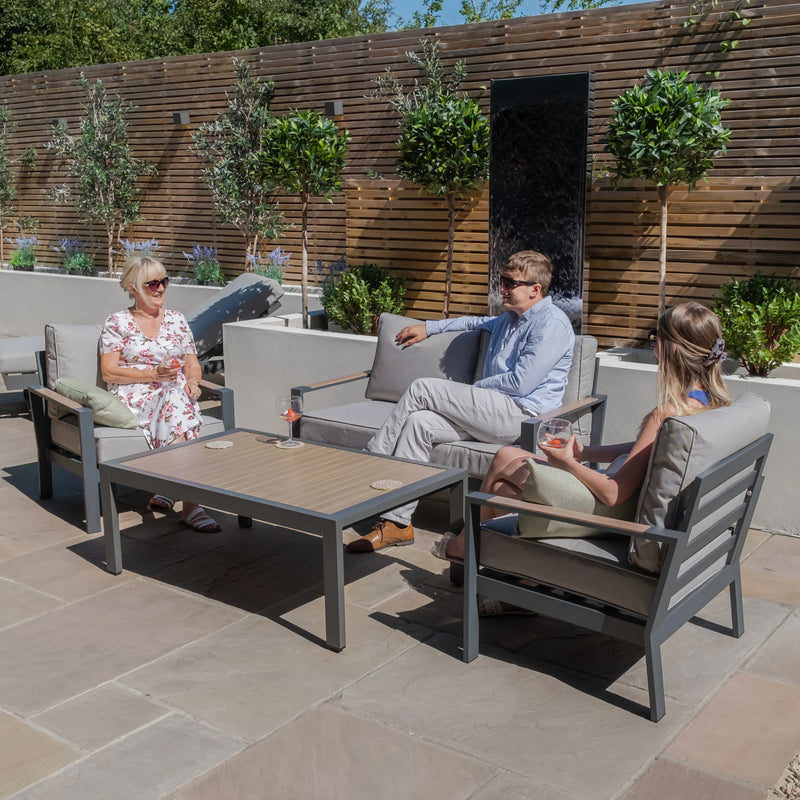 Load image into Gallery viewer, Maze - Vancouver 2 Seat Aluminium Sofa Set
with Rectangular Coffee Table - Dove Grey
