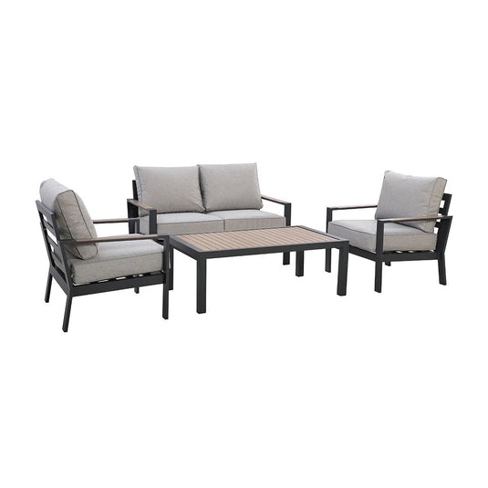 Maze - Vancouver 2 Seat Aluminium Sofa Set
with Rectangular Coffee Table - Dove Grey