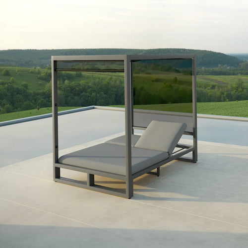 Maze - Outdoor Fabric Allure Cabana Double Sunlounger - Flanelle