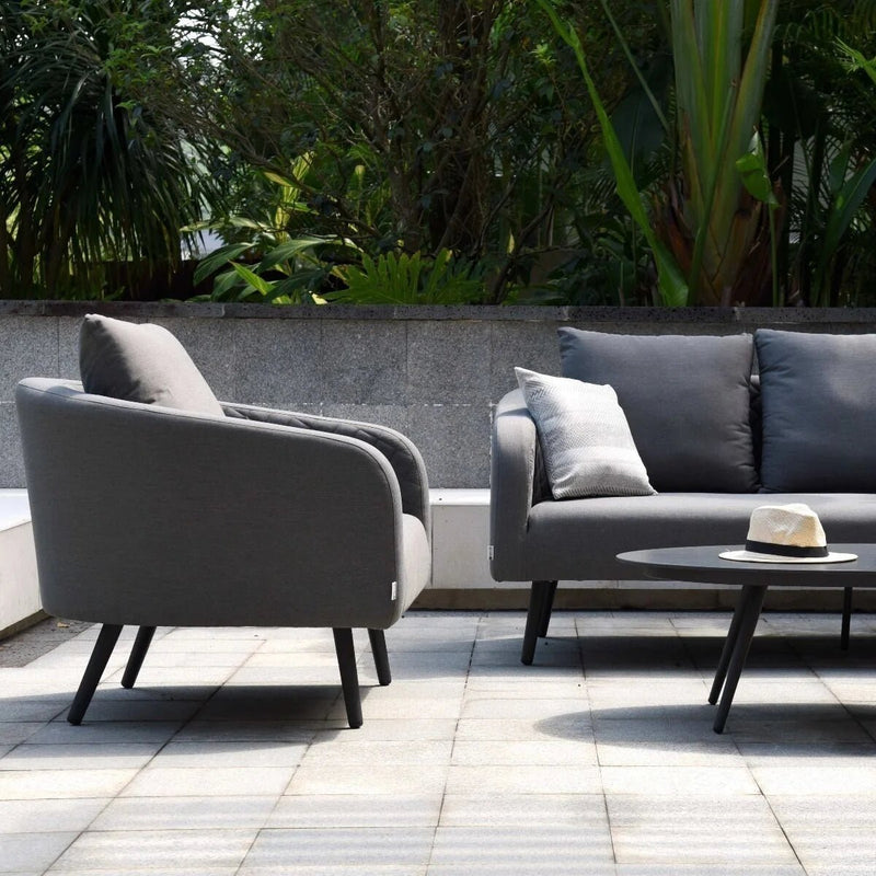 Load image into Gallery viewer, Maze - Outdoor Fabric Ambition 3 Seat Sofa Set
with Oval Coffee Table - Flanelle
