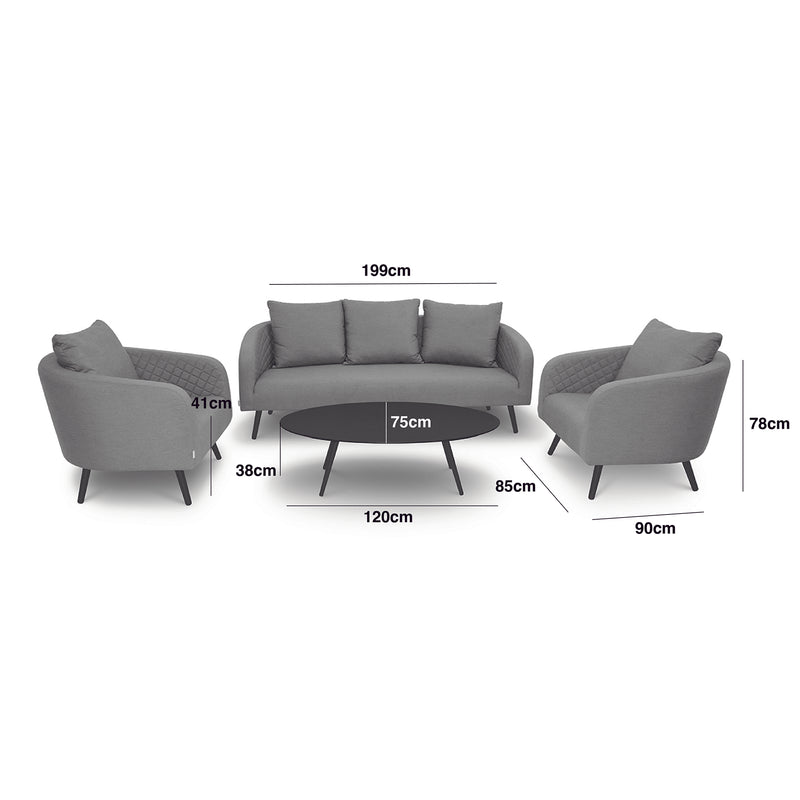 Load image into Gallery viewer, Maze - Outdoor Fabric Ambition 3 Seat Sofa Set
with Oval Coffee Table - Flanelle
