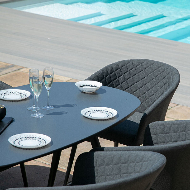 Load image into Gallery viewer, Maze - Outdoor Fabric Ambition 6 Seat Oval Dining Set - Charcoal
