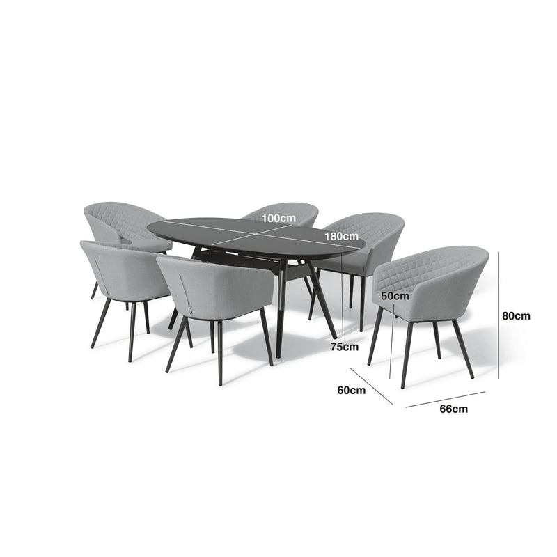Load image into Gallery viewer, Maze - Outdoor Fabric Ambition 6 Seat Oval Dining Set - Charcoal
