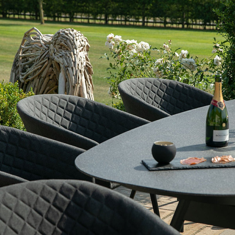 Load image into Gallery viewer, Maze - Outdoor Fabric Ambition 8 Seat Oval Dining Set - Charcoal
