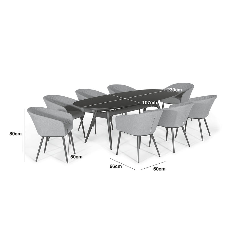 Load image into Gallery viewer, Maze - Outdoor Fabric Ambition 8 Seat Oval Dining Set - Charcoal
