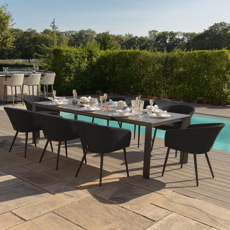 Load image into Gallery viewer, Maze - Outdoor Fabric Ambition 6 - 10 Seat Extending Dining Set - Charcoal
