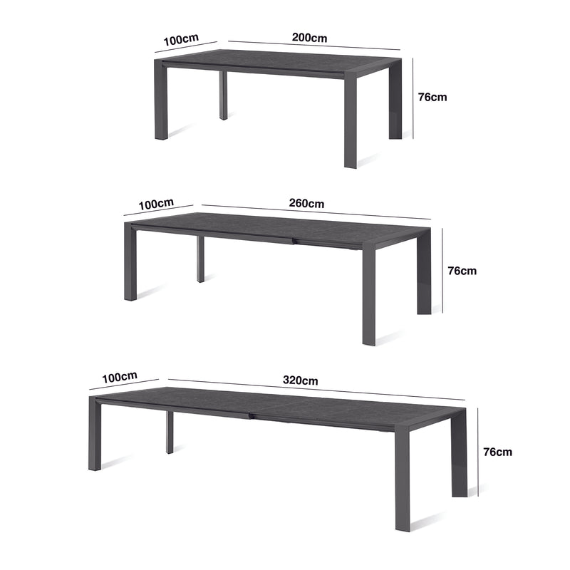 Load image into Gallery viewer, Maze - Outdoor Fabric Ambition 6 - 10 Seat Extending Dining Set - Charcoal
