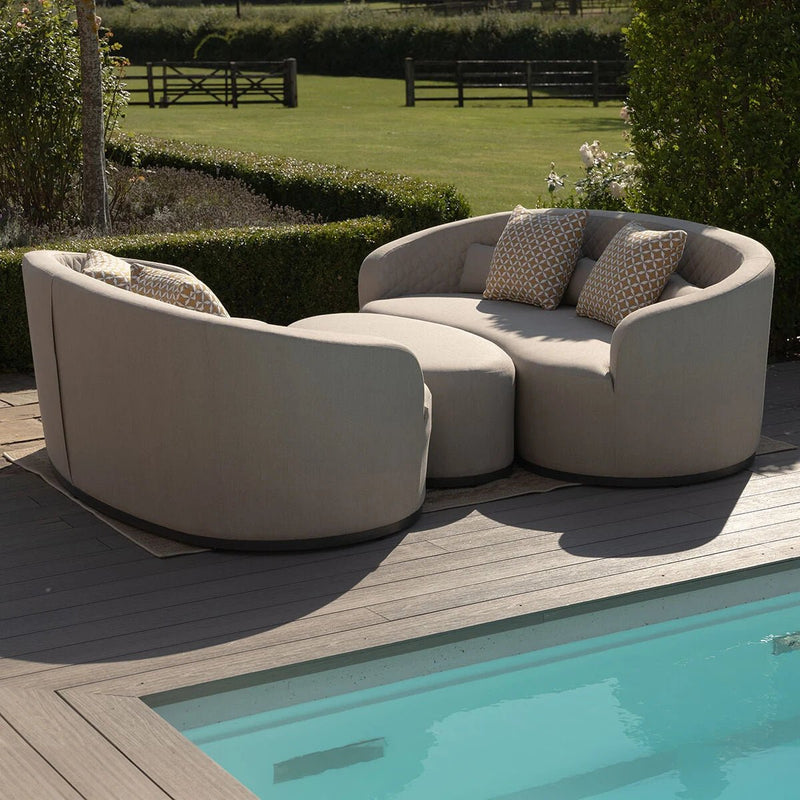 Load image into Gallery viewer, Maze - Ambition Curve 3 Seater Sofa Daybed
with Footstool - Oatmeal
