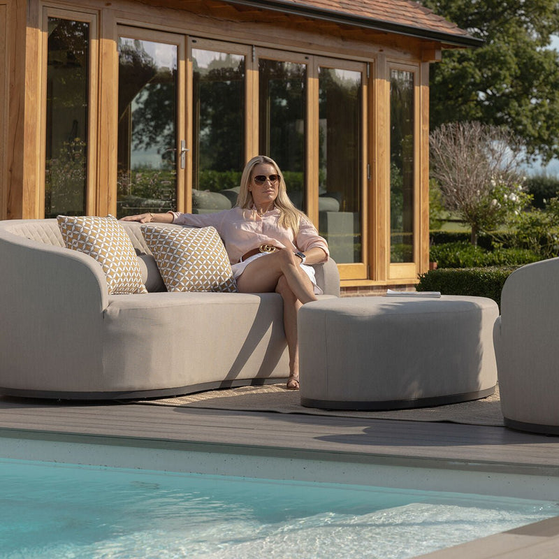 Load image into Gallery viewer, Maze - Ambition Curve 3 Seater Sofa Daybed
with Footstool - Oatmeal
