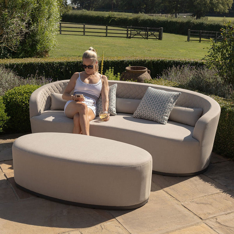 Load image into Gallery viewer, Maze - Ambition Curve 3 Seater Sofa Daybed
with Footstool - Oatmeal
