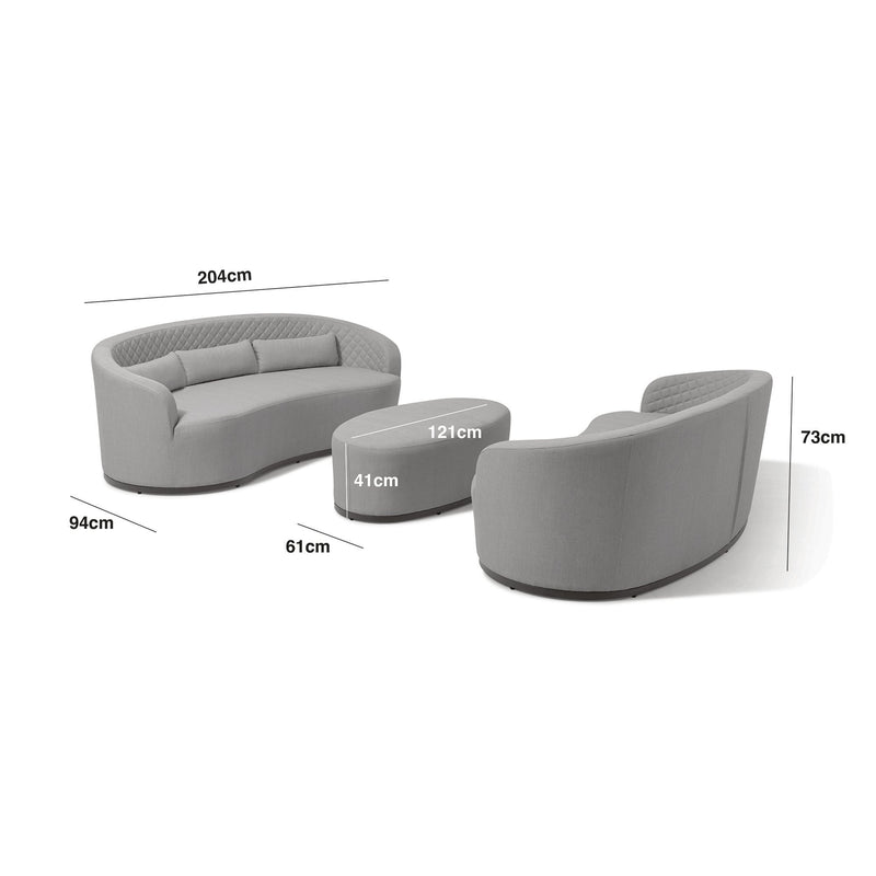 Load image into Gallery viewer, Maze - Ambition Curve 3 Seater Sofa Daybed
with Footstool - Oatmeal
