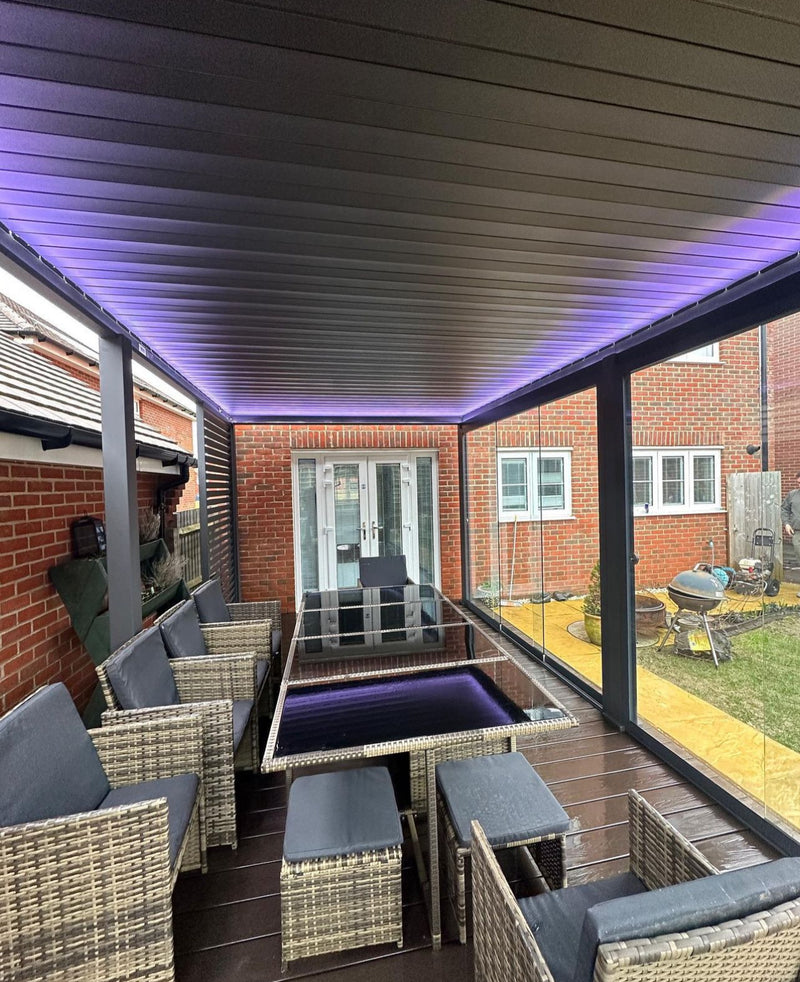 Load image into Gallery viewer, Nova Titan Plus LED 6m x 3m Rectangular Motorised Aluminium Pergola Grey
