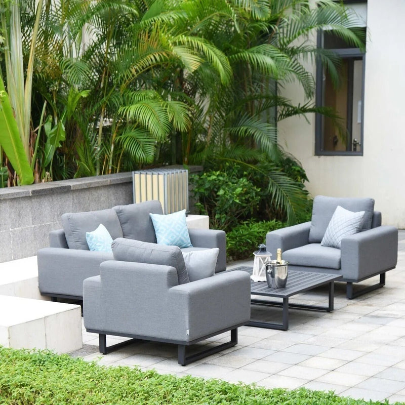 Cargue la imagen en el visor de la galería, Maze - Outdoor Fabric Ethos 2 Seat Sofa Set - Flanelle
with Square Coffee Table
