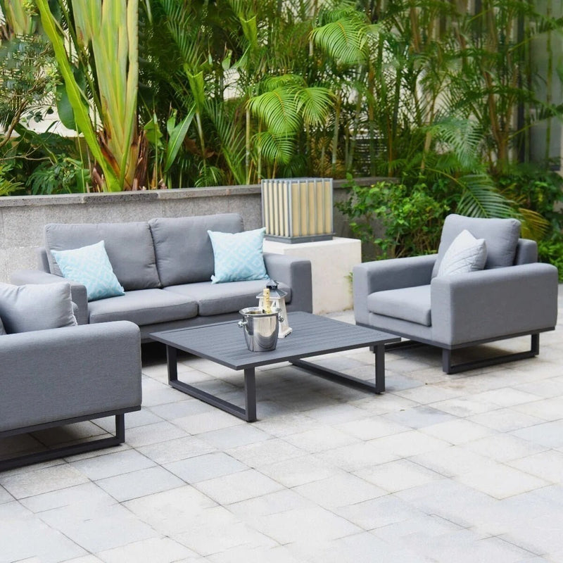 Cargue la imagen en el visor de la galería, Maze - Outdoor Fabric Ethos 2 Seat Sofa Set - Flanelle
with Square Coffee Table
