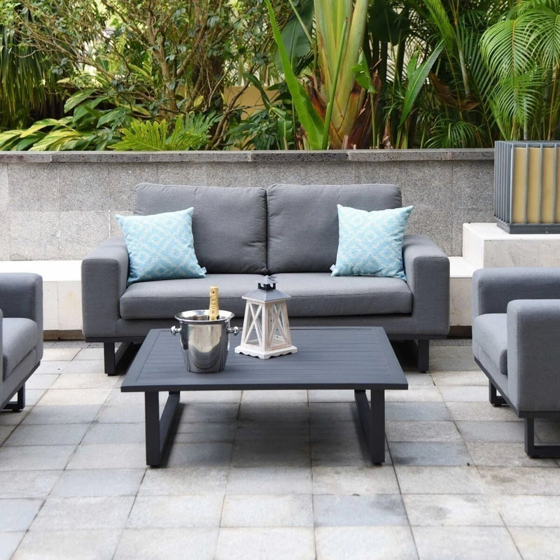 Cargue la imagen en el visor de la galería, Maze - Outdoor Fabric Ethos 2 Seat Sofa Set - Flanelle
with Square Coffee Table
