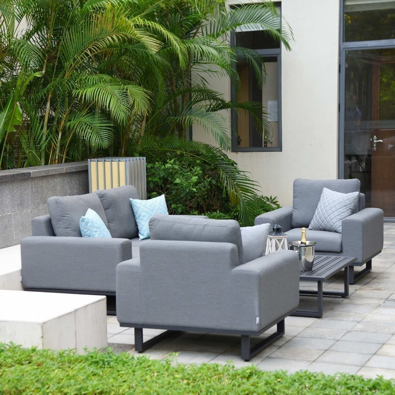 Cargue la imagen en el visor de la galería, Maze - Outdoor Fabric Ethos 2 Seat Sofa Set - Flanelle
with Square Coffee Table
