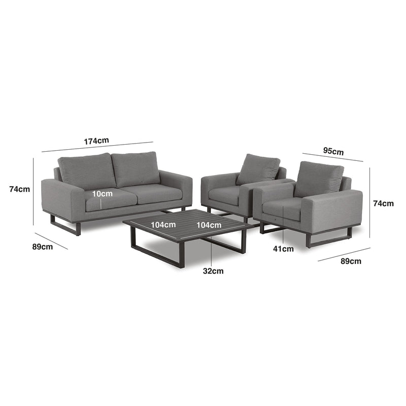 Cargue la imagen en el visor de la galería, Maze - Outdoor Fabric Ethos 2 Seat Sofa Set - Flanelle
with Square Coffee Table
