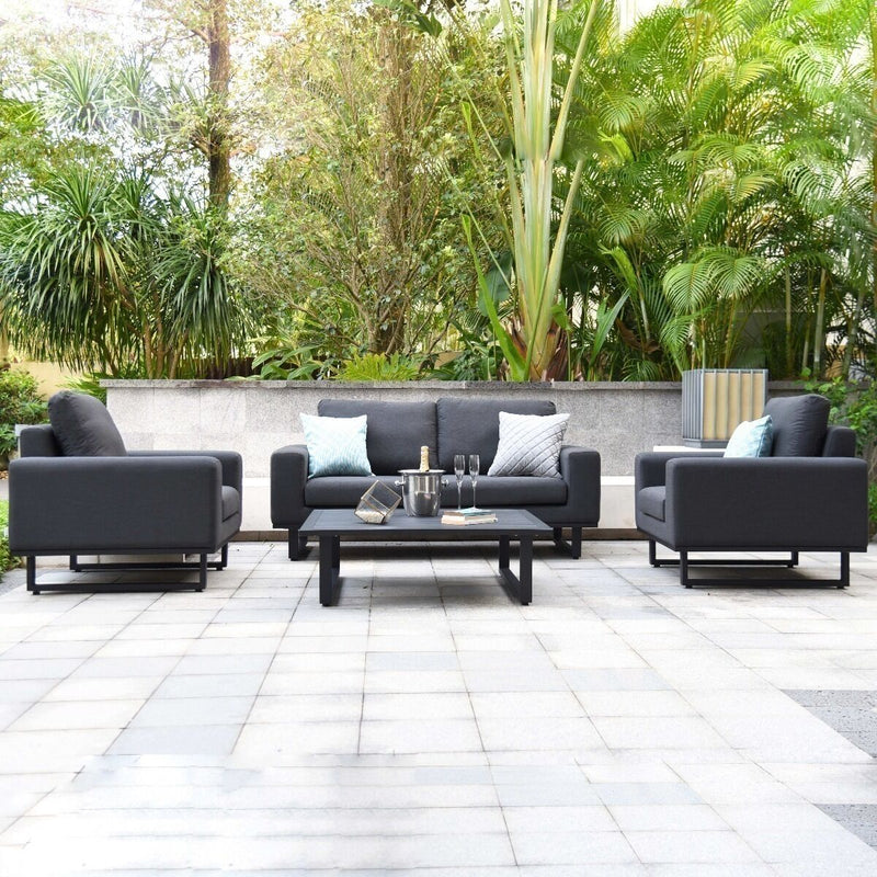 Cargue la imagen en el visor de la galería, Maze - Outdoor Fabric Ethos 2 Seat Sofa Set - Charcoal
with Square Coffee Table
