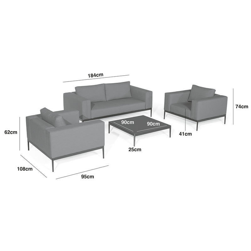 Laden Sie das Bild in Galerie -Viewer, Maze - Outdoor Fabric Eve 2 Seat Sofa Set - Charcoal

